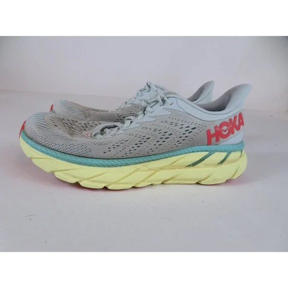 Hoka One One Clifton 7 Womens 8.5 Shoe Gray Sneaker 1110509 MMHC Running Walking - Picture 4 of 12